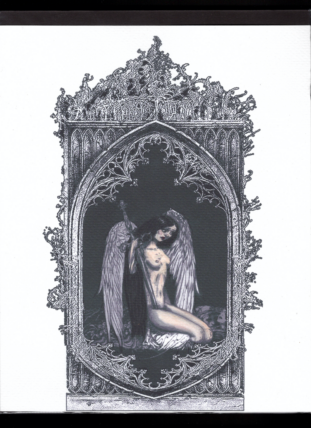 Archangel Sariel Hand-Coloured Print