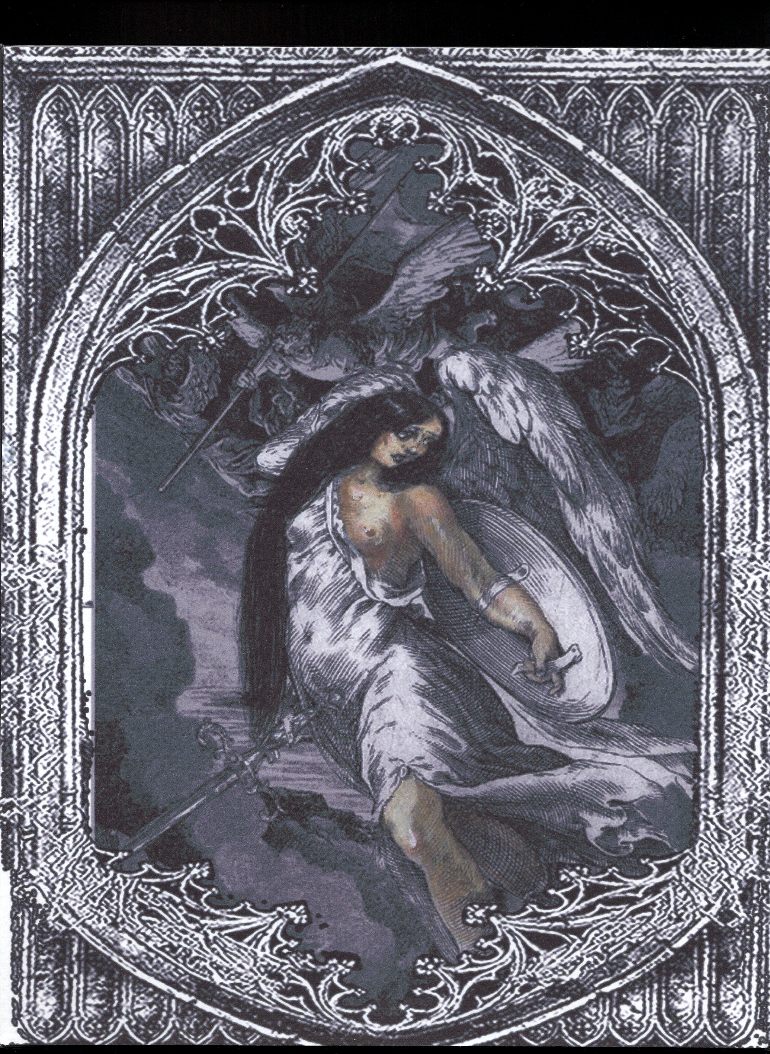 Archangel Caliel Hand-Coloured Print